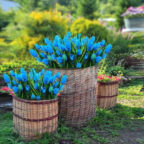 Set aus 6 Bundles Kunst-Tulpen – UV-beständig und realistisch für Garten- und Innendekoration