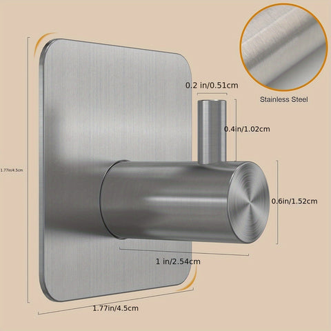 4-teilige Selbstklebende Edelstahl Wandhaken Set – Minimalistisch, Kraftvoll und Wasserfest