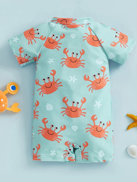 Krabben UV-Schwimmanzug für Babys – Bequemes Einteiler für Sonne & Spritzvergnügen
