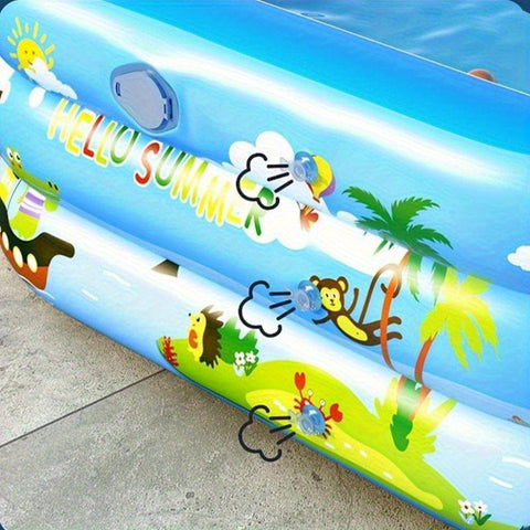 Ozean Splash Aufblasbares Kinderbecken – Dickes PVC für Gartenvergnügen