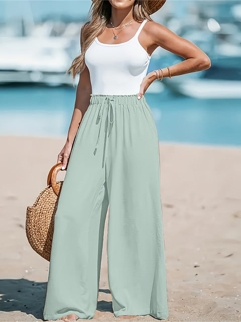 Damen Hohe Taille Weite Hose – Bequem und Elegant