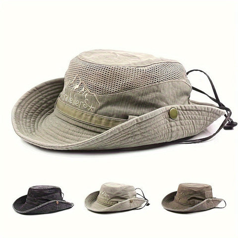 Atmungsaktiver Outdoor Sonnenhut mit Kordel - UV-Schutz und Komfort für Alle Jahreszeiten