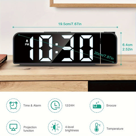 LED-Projektionswecker – Temperatur- und Datumsanzeige mit USB-Stromversorgung