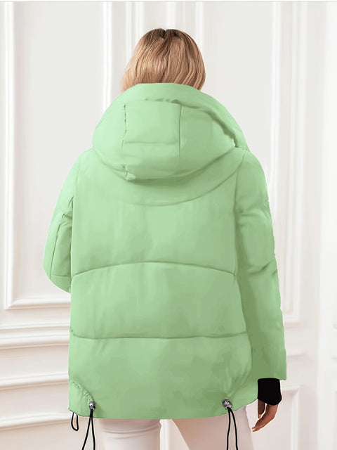 Moderne Winterjacke mit Verstellbarer Kapuze und Taille – Gepolstertes Design für Maximale Wärme und Komfort