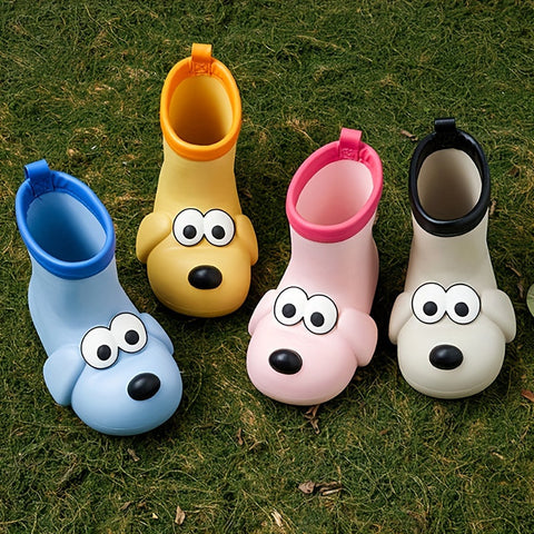 Plüsch Hunde Regenstiefel für Kinder - Warm und Verspielt für Regnerische Tage