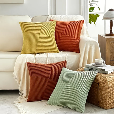 2-teiliges Bohemian Stil Corduroy Kissenbezüge – Weich und Stilvoll für Sofa und Bett