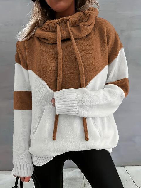 Ava Color Block Hoodie Pullover - Stilvoll und Bequem für Damen