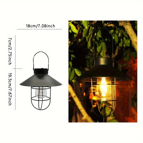 Set aus 2 Solar Retro Laternen – Vintage Hängeleuchten für Garten und Balkon