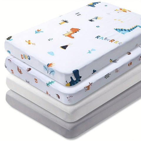 Weiche Tierdruck Wiegenbezüge – 4-teiliges Set für Komfort und Stil im Babyzimmer