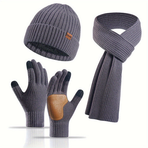 Fröhliches Winterset - Mütze, Schal und Handschuhe für Paare