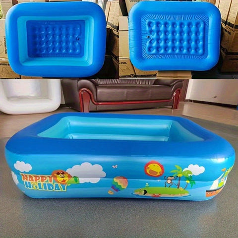 Ozean Splash Aufblasbares Kinderbecken – Dickes PVC für Gartenvergnügen