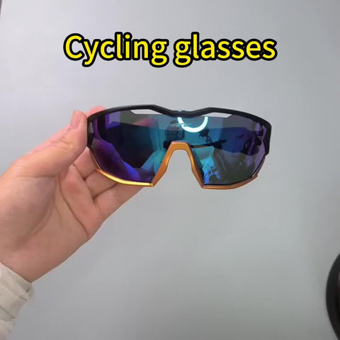 Polycarbonat Fahrradbrille mit 3 Gläsern – Winddichte Brille für Radfahren, Laufen und Outdoor-Aktivitäten