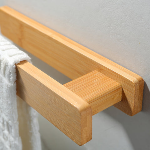 Moderne Holz-Handtuchhalter – Elegante Wandmontage ohne Werkzeug
