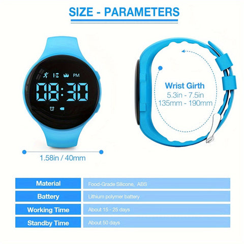 LED Digitaler Schrittzähler Uhr mit Vibrationsalarm – Fitness Tracker für Kinder