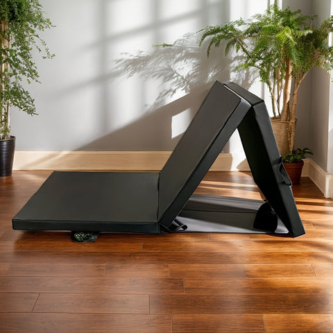 Tragbare Dreiteilige Yogamatte mit dicker Polsterung, rutschfester PU-Oberfläche und Griff