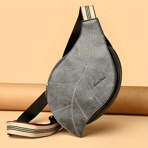Vintage Kunstleder Crossbody Tasche – Verstellbarer Riemen mit Schnappverschluss