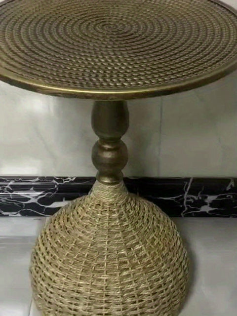 Handgefertigter Wassergras Couchtisch – Antik Bronze Look