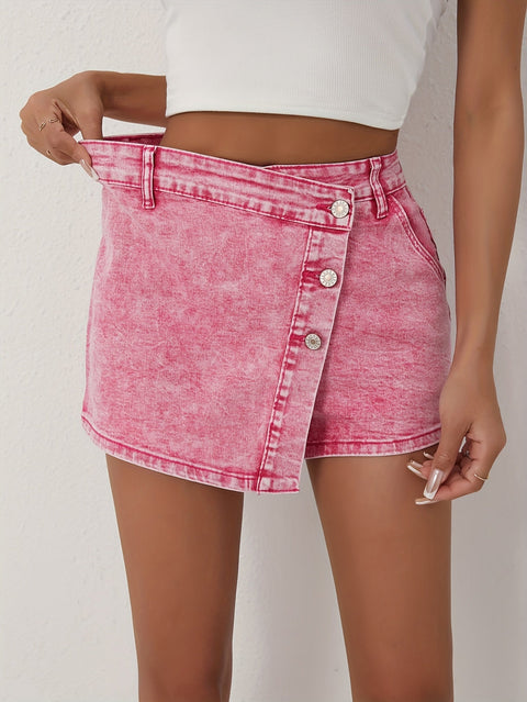 Stretch Denim Skort für Damen – Slim Fit und Asymmetrisch