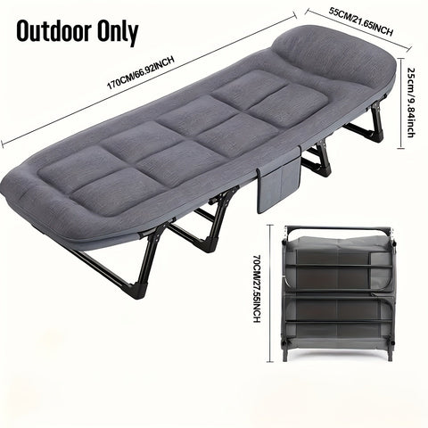 Zusammenklappbares Campingbett für Erwachsene – Leichtes Aluminium- und Edelstahlgestell