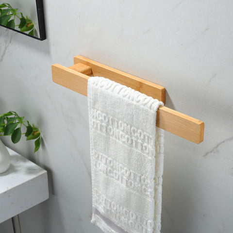 Moderne Holz-Handtuchhalter – Elegante Wandmontage ohne Werkzeug