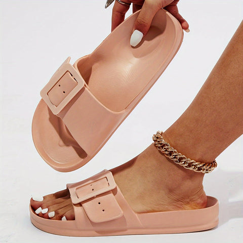 Bequeme Damen Slipper mit Schnalle – Leicht & Verstellbar für Innen und Außen
