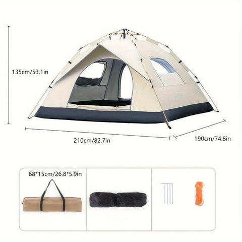 QuickCamp Zelt - Schnell aufstellbares Zelt mit UV-Schutz für 4 Personen