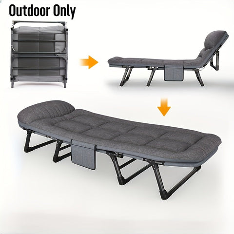 Zusammenklappbares Campingbett für Erwachsene – Leichtes Aluminium- und Edelstahlgestell