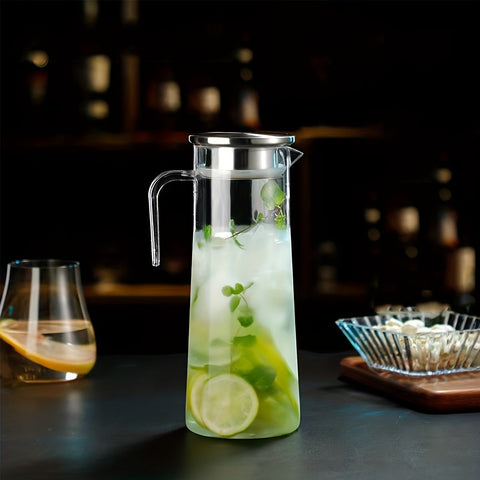 Glaskaraffe mit Deckel – Ideal für Saft, Bubble Tea und erfrischende Sommergetränke