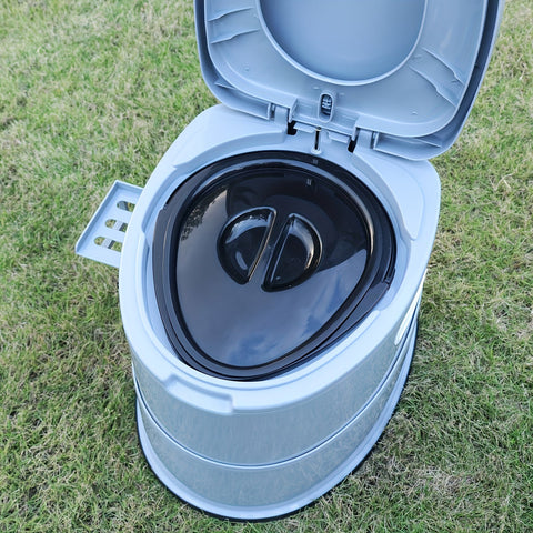 Portables Graues PVC-Toilette - Komfortabel und Praktisch für Camping und Notfälle