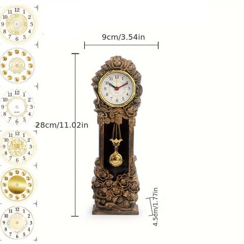 Elegante Vintage Blumen Pendeluhr – Stimmungsvolle Dekoration für dein Wohnzimmer oder Büro