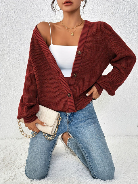 Autonomer Effen Strickcardigan – Stilvoll und Warm für Frühling und Herbst