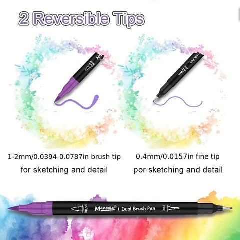 100 Farben Dual-Tip Stifte Set – Vielseitige Fineliner und Pinselspitzen für kreative Projekte