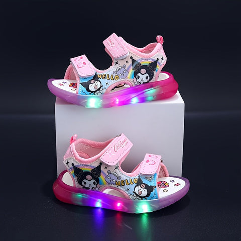 Sanrio Mädchen Sandalen mit Beleuchtung – Kawaii Cartoon Prinzessinnen Sandalen für den Sommer
