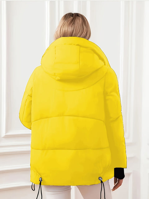 Moderne Winterjacke mit Verstellbarer Kapuze und Taille – Gepolstertes Design für Maximale Wärme und Komfort