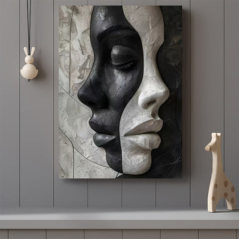 Abstract Weibliches 3D Porträt – DIY Leinwand Set für Kunstliebhaber