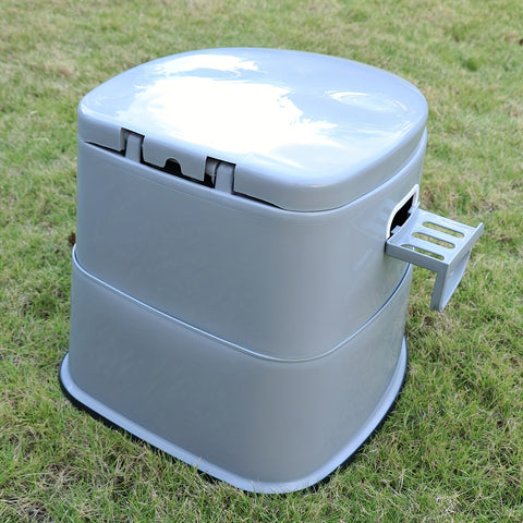 Portables Graues PVC-Toilette - Komfortabel und Praktisch für Camping und Notfälle