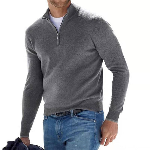 Klassischer Zip-Up Strickpullover – Bequeme Essenzielle für Männer