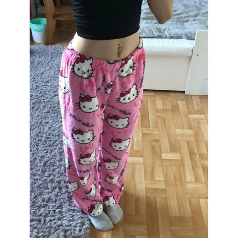Hello Kitty Damen-Pyjama-Hose - Verspielt und Komfortabel für Traumhafte Abende