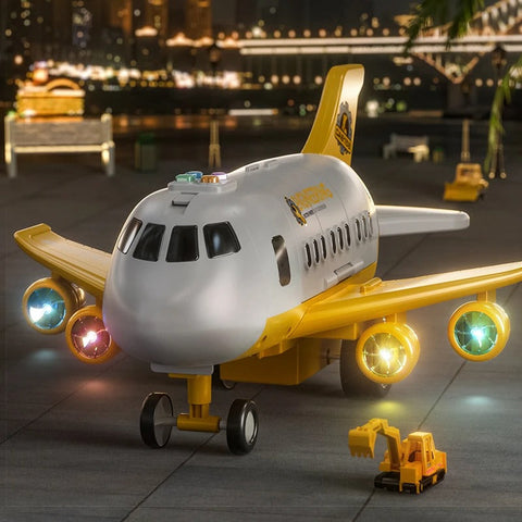 Helle Himmel Buntes Flugzeug - Interaktives Spielzeug für junge Piloten