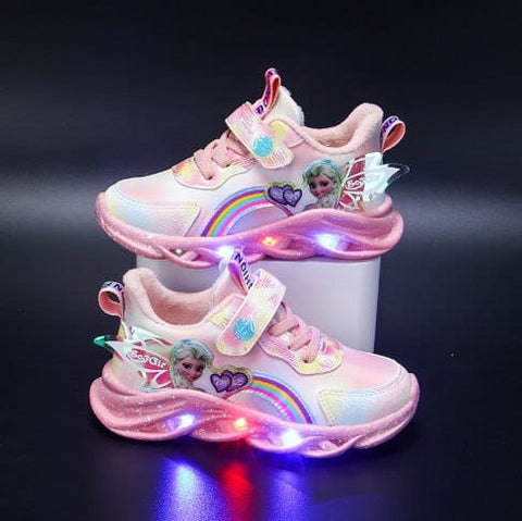 Regenbogen Glitzer Sneakers - LED Kinderschuhe für Abenteurer