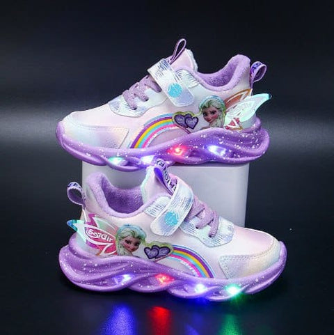 Regenbogen Glitzer Sneakers - LED Kinderschuhe für Abenteurer