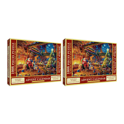 Weihnachts-Puzzle-Adventskalender – 1008 Teile, Täglicher Puzzle-Spaß
