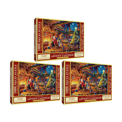 Weihnachts-Puzzle-Adventskalender – 1008 Teile, Täglicher Puzzle-Spaß