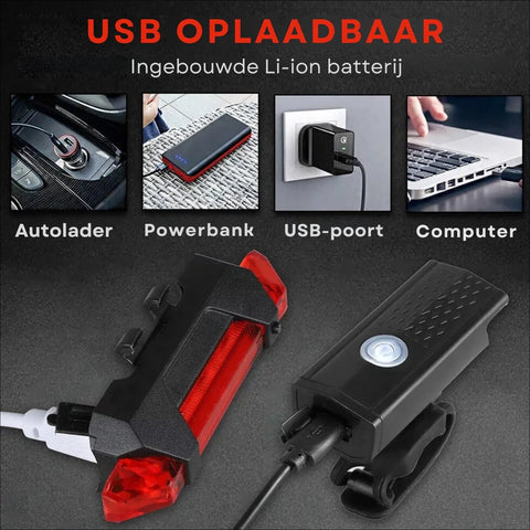 VoltBeam USB Fahrradlicht Set – Sicherheit und Komfort mit wiederaufladbaren Batterien