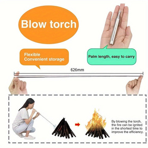Teleskopische Feuerpfeife - Praktisch und Langlebig für Outdoor-Feuer