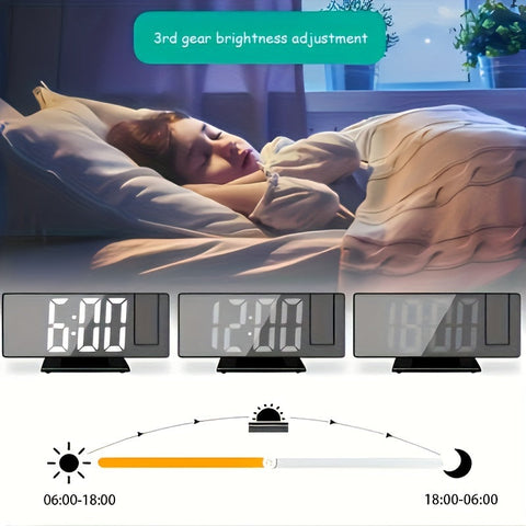 Digitale Spiegelwecker mit Projektionsfunktion – Großes LED-Display und multifunktionale Alarmfunktion