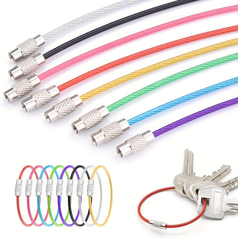 Stahl Kabel Schlüsselanhänger Set – Robuste Schlüsselanhänger für Reisen und Outdoor-Aktivitäten