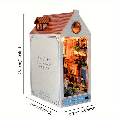 DIY Brugge Haus Buchständer – 3D Holzmodell der alten Stadt