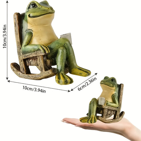 Entspannter Kermit Solar Figur – Stimmungsvoll und Wetterbeständig