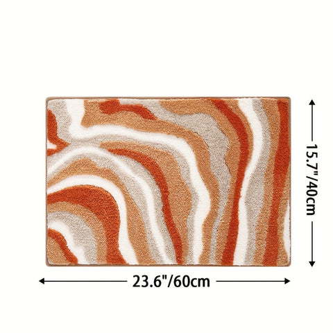 Geometrische Badezimmermatte – Absorbierend und Weich mit Rutschfester Unterseite